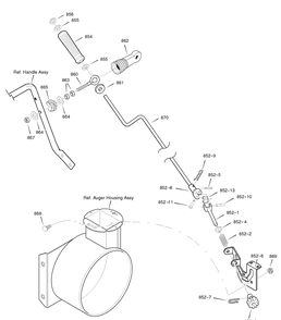 Chute Rod Diagram and Parts List for 1695374-6271100X83 2007 Briggs and Stratton Snow Blower